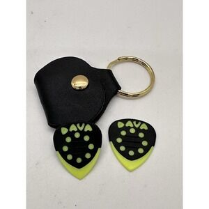 Jim Dunlop Pickers Pouch Pickholder Keychain Black With Gold &‎ 2 Free Picks !!!